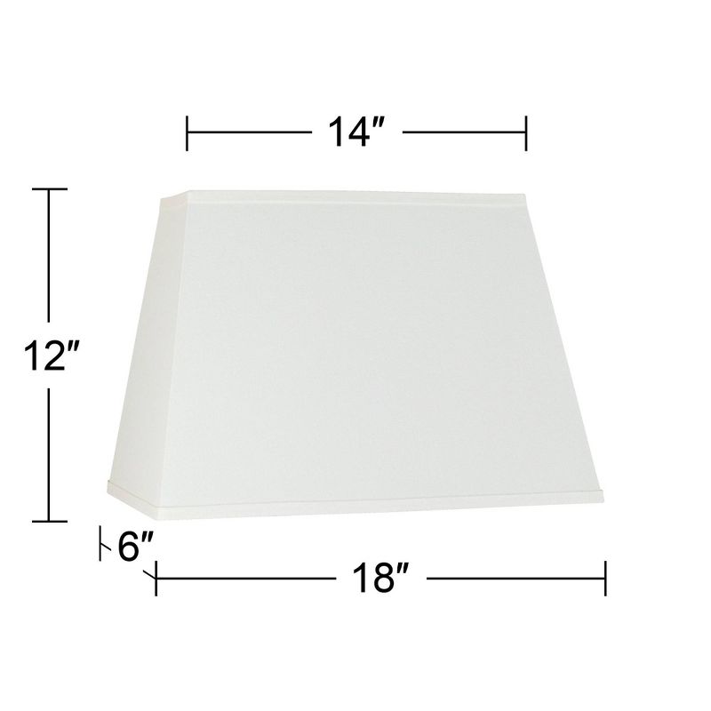 Springcrest Set of 2 Rectangular Lamp Shades Ivory Large 18" Wide x 12"Deep x 12" High Spider with Replacement Harp and Finial, 5 of 9