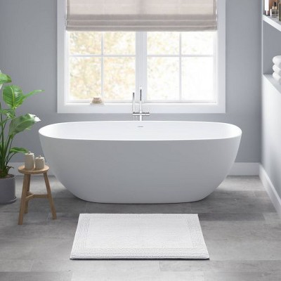 Kumasinova Plush Cotton Bathroom Rug, 3000 GSM Reversible Bath Rug, Tufted Washable Rug, Non-Slip Area Rug, Door Mat