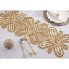 Saro Lifestyle Contemporary Table Runner With Beaded Design, Gold, 13" x 36" - 3 of 3