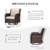 3-Piece Outdoor Swivel Rocking Chair Set with Thick Cushion & Side Table, Durable Rattan Wicker Patio Furniture for Garden, Balcony, Porch - 2 of 4