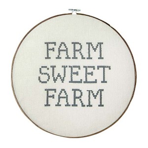 Rustic Hoop Wall Decor Farm Sweet Farm – Set of 2 by Manual Woodworkers and Weavers - 1 of 3