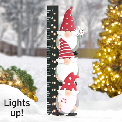 The Lakeside Collection Lighted Christmas Gnome Snow Gauge