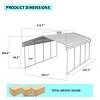 Heavy-duty outdoor shelter with galvanized steel roof and reinforced base, ideal for vehicle protection and all-weather use-Coolbibila - 4 of 4