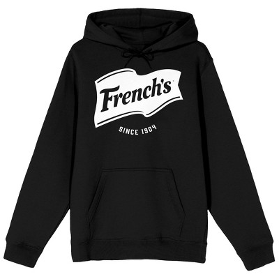 French's Logo Adult Black Long Sleeve Hooded Sweatshirt