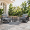 Belord Small Patio Furniture Set with 6" Thick Seat Cushion, Metal Outdoor Swivel Glider Chairs Set of 2 with Side Table, Comfort Thick Foam Cushion - 4 of 4