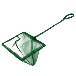 Unique Bargains Aquarium Fishbowl Spiral Handle Fish Landing Net Mesh Green 5.9inch Wide - 1 of 4