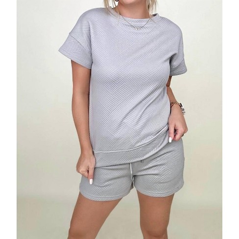 Women's Crewneck Top and Drawstring Shorts Set - Kiwi - image 1 of 4