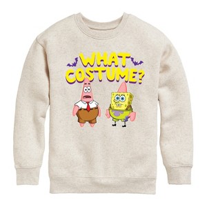 Boys' - SpongeBob SquarePants - What Costume Graphic Long Sleeve Fleece Sweatshirt - 1 of 4