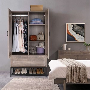 Armoire Vintage Gray 2 Doors 2 Drawers - 1 of 4