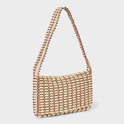 Universal Thread Wood Bead Shoulder Bag - Universal Thread™ Brown/Pink — фото 3