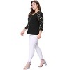 Agnes Orinda Women's Plus Size V Neck 3/4 Sleeve Raglan Floral Print Peasant Tops - image 4 of 4