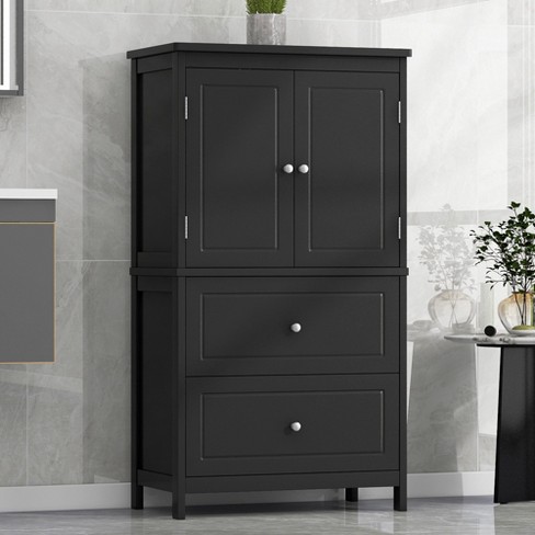 43.3"H Bathroom Storage Cabinet with 2 Doors, 2 Drawers and Adjustable Shelf 4S - ModernLuxe - image 1 of 4