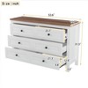 CAVINAS 6 Drawers Dresser for Bedroom,Farmhouse Style Dresser with Retro Round Handles for Kids Room,Living Room,Entry and Hallway,White/Gray - 3 of 4