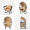 Aluminum Outdoor Rocking Egg Chair with Folding Canopy Light Brown - Crestlive Products: Patio Furniture with UV Protection - 4 of 4