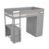 PAGED Twin Size Loft Bed with Desk Modern Wooden Bed Frame with Storage Drawers, Wardrobe and Guardrail for Bedroom - 4 of 4
