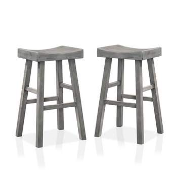 Set of 2 29" Lille Seat Saddle Counter Height Barstools - HOMES: Inside + Out