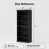 62" Black Wood Grain Doorless Decorative Storage Cabinet Bookcase - 3 of 4