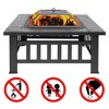 Karl Home | 31 in. Black Metal Patio Square Fire Pit - 3 of 4