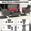 Tangkula Set Of 8 Patio Furniture Set w/Washable Cushions & Tempered Glass Coffee Table - 3 of 4