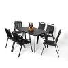 7 Piece Dining Set Patio, Plastic Chair And Steel Table Outdoor Dining Set For 6, Patio Dining Sets With Plastic Chairs And Table Set-Cuddlewood - 2 of 4