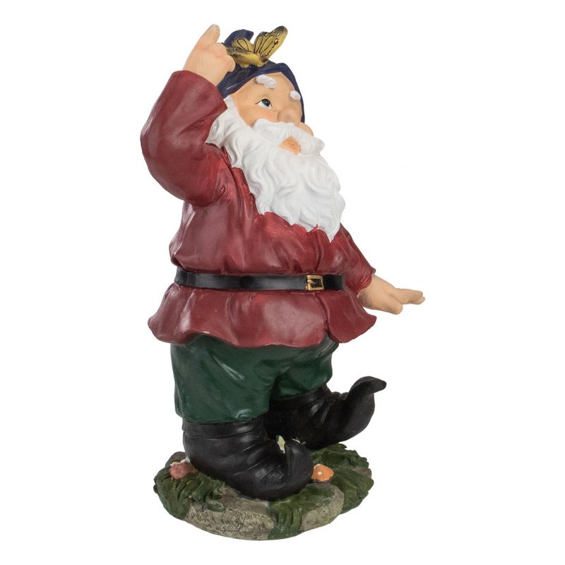 Northlight 11.25" Red and Green Gnome with Butterfly Outdoor Garden Statue, 5 of 6