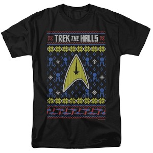 Star Trek The Original Series Trek The Halls Adult T-Shirt Black Medium - 1 of 4