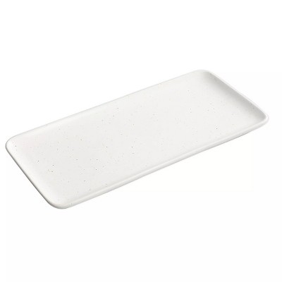 Gibson Our Table Landon 13 Inch Rectangle Stoneware Serving Tray in Sea Salt