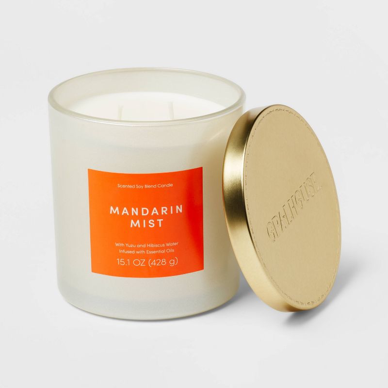 15.1oz Candle Pearlized Finish Label Mandarin Mist Orange - Opalhouse&#8482;, 4 of 5