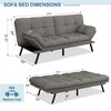 MUUEGM Multifunctional Upholstered Sofa Bed With Adjustable Armrests And Reclining Backs - 2 of 4