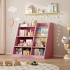 FONTOI Kids Bookshelf, Toy Storage Organizer Cabinet, Children Bookcase, Toddler Baby Sling Book Rack, Adjustable Shelf, Pink, 35.5*15.8*31.5 - 3 of 4