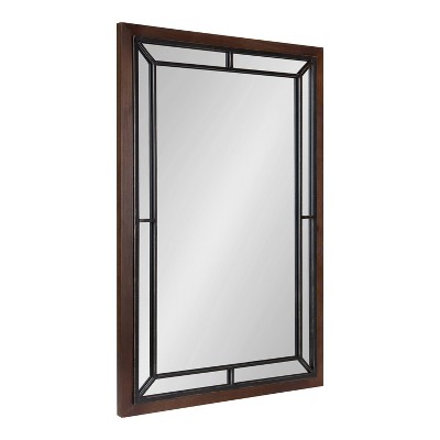 24" x 36" Audubon Rectangle Wall Mirror Rustic Brown - Kate & Laurel All Things Decor