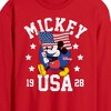 Men's - Disney - Mickey Waving Flag USA Long Sleeve Graphic T-Shirt - 2 of 3