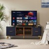TIRAMISUBEST 59.9" Modern TV Stand - Dark Blue Geometric Design, Aluminum Frame & Tempered Glass, 4-Drawer Storage - 2 of 4