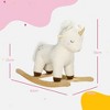 VisioGear Baby Walkers, Plush Ride on Unicorn with Wooden Base, Baby Walkers for Boys and Girls, White, 24.8"*13"*22" - 2 of 4