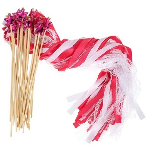 Unique Bargains Bell Ornament Wedding Party Lace Streamer Fairy Wands 24 Pcs - 1 of 4