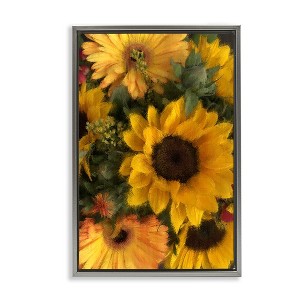 Stupell Industries Bunches of Garden Sunflowers Floating Frame Canvas Art - 1 of 4