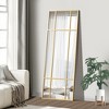 Lirago Wrought Iron Rectangular Gold Panel Wall Mirror with Tempered Glass 0.78" D x 24" W x 63" H - 2 of 4