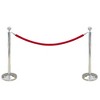 Juvale Set of 2 Red Velvet Stanchion Rope with Silver Chrome Plated Hooks, 5 ft Thick Barriers for Red Carpet, Crowd Control - 4 of 4