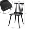 Bekrvio Windsor Dining Chair-Farmhouse Solid Wood Spindle Back Side Chair Mid-Century Modern Black Armless Kitchen Chair for Dining Room Restaurant - 2 of 4