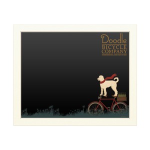 Trademark Fine Art Functional Chalkboard with Printed Artwork - Ryan Fowler 'White Doodle on Bike Summer' Chalk Board Wall Sign - 1 of 4