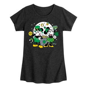 Girls' - Disney - Mickey And Minnie Pot Of Gold Fitted Short Sleeve Graphic T-Shirt - 1 of 4