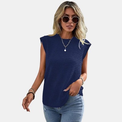 Women's Round Neck Sleeveless Jersey Top- Cupshe