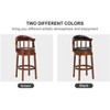 CAVINAS 26"/29.5" Genuine Leather Bar Stools with Wood Frame,Counter Height Bar Stools with Swivel Backrest,Solid Wood Barstools for Kitchen Counter - 4 of 4