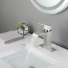 Single-Handle Bathroom Faucet with Waterfall Spout, Elegant Vanity Sink Fixture, Streamlined Design for Modern Bathrooms. - 4 of 4