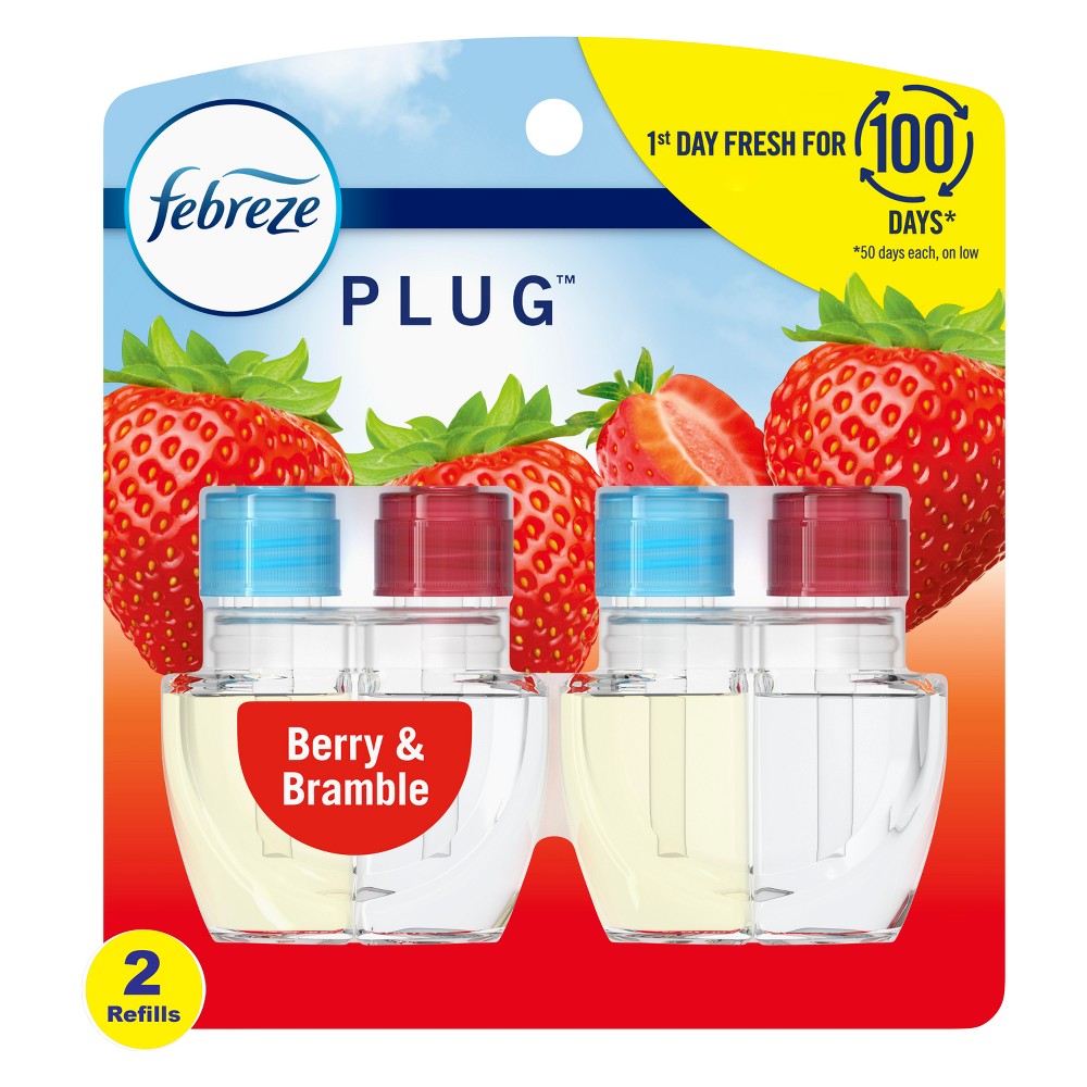 Photos - Air Freshener Febreze Odor-Fighting Fade Defy Plug  Refill - Berry & Bramble - 0.87 fl oz 