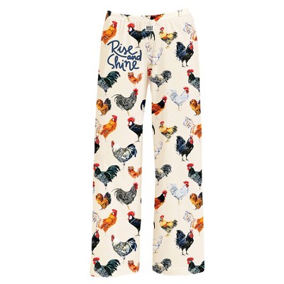 Collections Etc Rise and Shine Rooster Elasticized Waist Drawstring Lounge Pants