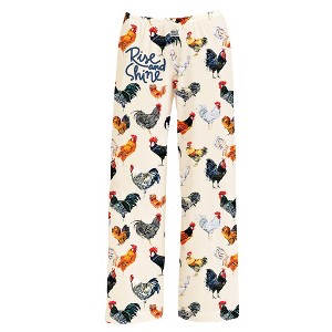 Collections Etc Rise and Shine Rooster Elasticized Waist Drawstring Lounge Pants - 1 of 4