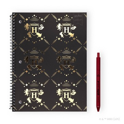 Yoobi Harry Potter 1 Subject Notebooks 8"x10.5" Wide Ruled with Pen Gold House Pride
