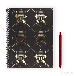 Yoobi Harry Potter 1 Subject Notebooks 8"x10.5" Wide Ruled with Pen Gold House Pride - 1 of 4