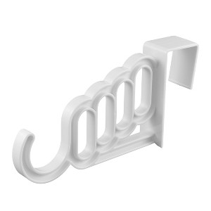 Unique Bargains Washroom Plastic Over Door Wardrobe Mount Clothes Hooks and Hangers White 1 Pc - 1 of 4
